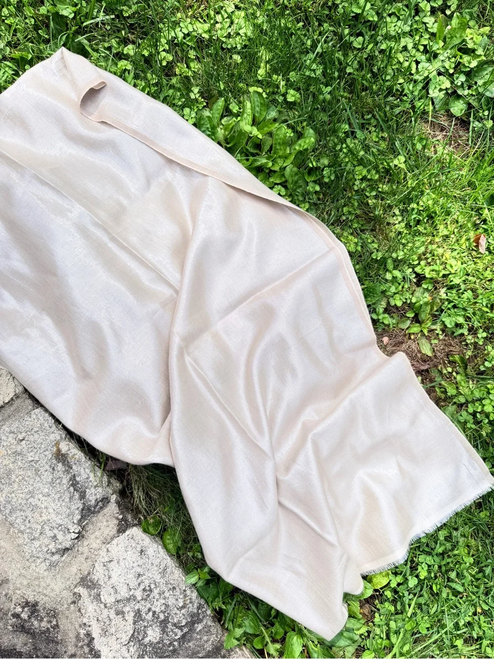 Light Cream Women's Wrap Scarf - Elegant Everyday Layer